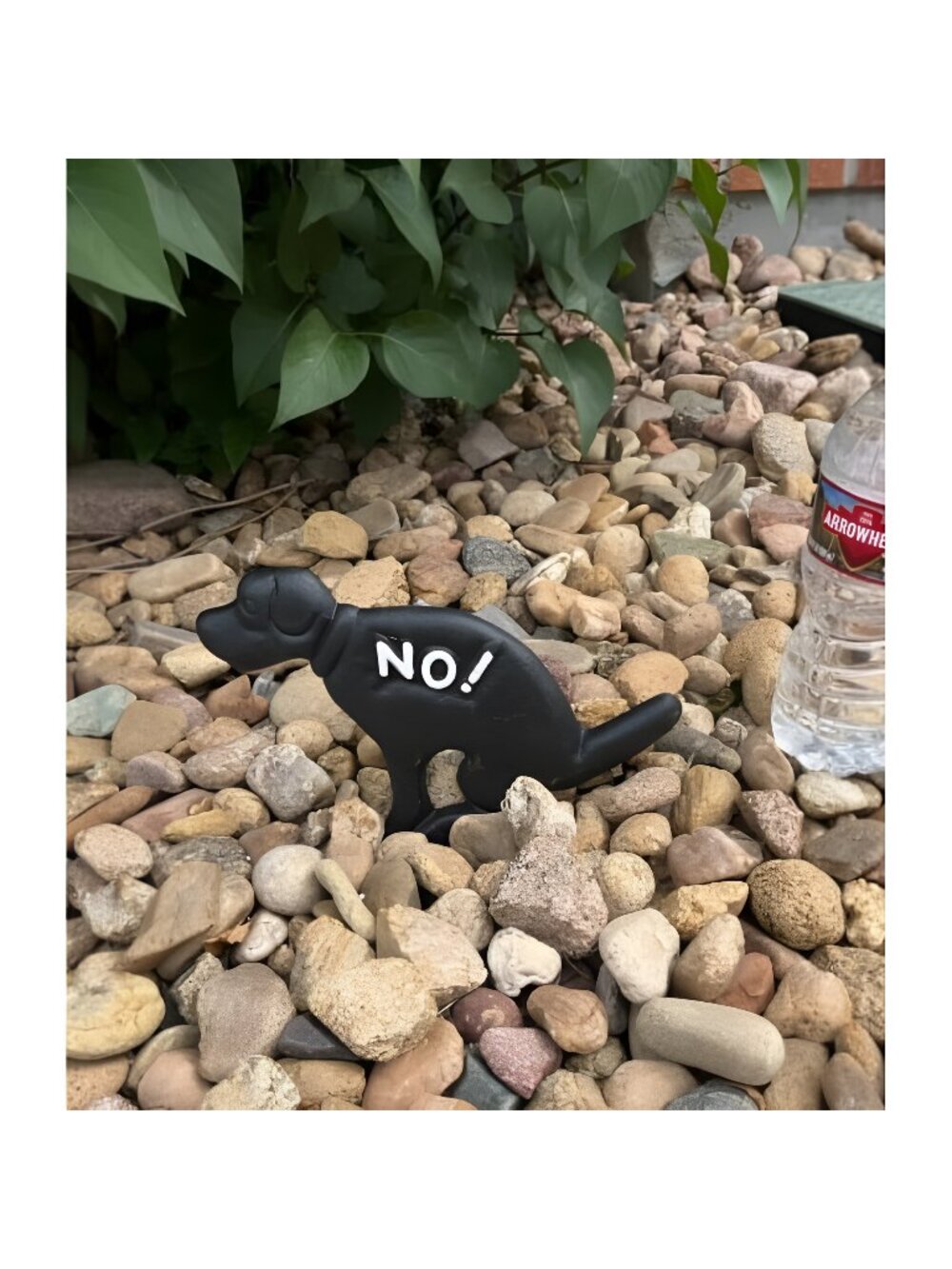 No Pooping Naughty Dog Black Yard Sign with Stake Cast Iron Dog Pee Yard